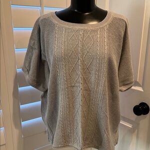 Light Gray Cable Knit Top